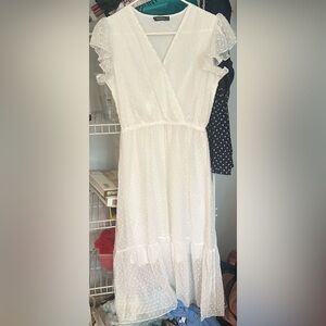 Maxi- white double lined dress